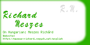 richard meszes business card