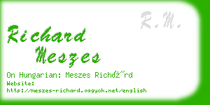 richard meszes business card